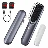 Bestauty Haarbürste, Elektrische Haarbürste mit automatischer Haaröl - Applikations, Massagebürste für die Kopfhaut, Entwirrbürste für lange Haare & Locken, mit 2 Haarpflegeölkapseln, Grau
