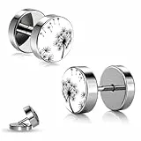 Soul-Cats Ohrstecker Pusteblume aus 316L Edelstahl (Chirurgenstahl) in Silber, 2 Stück mit Schraubverschluss für Damen