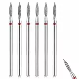 Sibba 6PCS Nagelhautbohrer Nagelfräser Bits Flammenbit Flammen Edelstahl Bit mit Etui für Maniküre Pediküre Diamantbohrer Polierfeile Schleifköpfe Werkzeuge Metall Hartmetall Entferner Acryl-Gel-Nägel