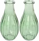 Talking Tables Grüne Glas-Budvase für Blumen, stilvolle Einzelstiel-Vase für Hochzeits-Tischdeko, Fensterbank, Gartenpartys, Sommeressen, Kamindekor & Geschenke, 14 cm, Grün (Packung mit 2)