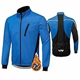 HOMTOL Herren Fahrradjacke Polarfleece-Futter Wasserdicht Winter Thermal Radjacke winddicht regenfest dicke Jacke Fleecejacke radtrikot Atmungsaktive Fahrrad Windjacke für Radsport MTB Laufen Wandern