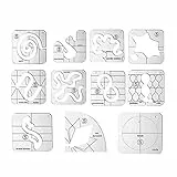Pssopp 11 Stück Kostenlose Quilt Vorlagen, Openwork-Nähset DIY-Maschinen-Quilt-Herrscher für das DIY-Hand Quilt Nähen (11PCS)