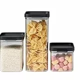 Mepal Vorratsdosen mit Deckel 3er-Set - Vorratsbehälter Luftdicht & Stapelbar - Küchenaufbewahrung & Organisation - Spülmaschinenfest - 700 ml, 1100 ml & 2000 ml - Black