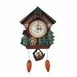 Kuckucksuhr, Plastikkunst Vintage Tree House Walluhr Haus Antiquitäten ation ation Wandation für Heimküchenschlafzimmer (ohne Batterie)