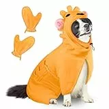 Bibykivn Bademantel für Hunde, Hundebademantel Aus Mikrofaser, Verstellbares Halsband Mit Klettverschluss Schnell Trocknend Badetuch für Große Mittelgroße Kleine Hunde/Katze (Orangenfarbe Löwe, M)