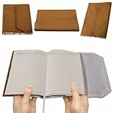 Buchhülle,Samt Buchumschläge für Buchliebhaber,Wiederverwendbarer Buchschutz Für Taschenbücher Notizbuchumschläge Mit Stifttaschen (Braun, S)
