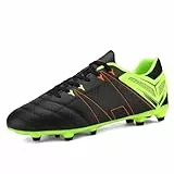DREAM PAIRS Herren Fußballschuhe Jugen Trainingsschuhe Professionelle Stollen Spikes Cleats Outdoor Sport Football Schuhe,Size 43,SCHWARZ/Zitrone/GRÜN/ROT,SDSC2201M-E