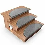 casa pura 1x Treppenstufen Matten, Stufenmatte innen für Treppe, Dynasty Velours Treppenteppich selbstklebend, Teppich für Treppenstufen (halbrund, Silbergrau)