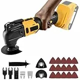 Oszillierendes Werkzeug Multifunktionswerkzeug Kompatibel mit Dewalt 20V Akku, 6 Einstellbare Geschwindigkeiten, 4° Oszillationswinkel, Bürstenlos Motor zum Entfernen,Schaben Batterien nicht enthalten