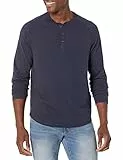 Amazon Essentials Herren Henley-Shirt mit langen Ärmeln und normaler Passform (erhältlich in Übergrößen), Marineblau, XL