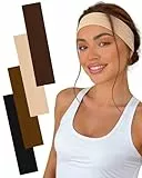 lulir Haarband Damen 4 Stück, Stirnband Damen Sport, Stirnband Elastische & Antirutsch, Haarbänder Dünn, Atmungsaktiv Breites Hairband, Haarband für Yoga, Kosmetik, Fitness, Gym, Workout