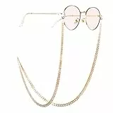 Fenical Brillenkette Anti-Rutsch Brillen Halskette Brillenband Damen Herren Lesebrille Kette für Eyewear Sonnenbrillen Sportbrillen (Gold Blatt)