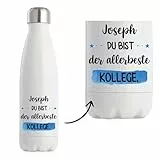 Thermosflasche 500 ml Joseph allerbeste Kollege- Isolierflasche fürs Büro Sport Reise auslaufsicher wiederverwendbar Geschenk für Männer Kollegen Chef