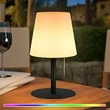 uuffoo Outdoor Tischlampe Kabellos LED Akku Shower Lamp Waterproof duschlampe Warmweiß & RGB, USB-C Aufladbar, 8-20h Betrieb für Camping Garten Balkon Terrasse (Schwarz)