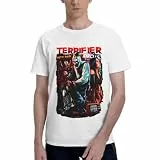 Herren Terrifier-Movie Baumwoll Shirts Short Sleeve Rundhals-t-Shirts Für Männer Konzert Outfit Weiß M