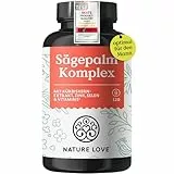 Nature Love Sägepalm Komplex - 120 Kapseln - Sägepalmextrakt, Kürbiskernextrakt, Brennnesselextrakt, Zink, Selen & Vitamin E - Sägepalme (Saw Palmetto) mit 5% Phytosterolen - 2 Monatsvorrat - vegan