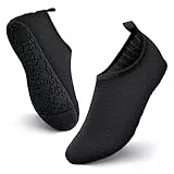 JOTO Wasserschuhe für Damen Herren Kinder, Unisex Badeschuhe Strandschuhe Quick-Dry Schnelltrockend Aquaschuhe Schwimmschuhe Surfschuhe Barfuß Schuhe Schwarz/ 42-43