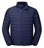 MAGCOMSEN Herren Warm Steppjacke Outdoor Winterjacke Winddicht Warme Übergangsjacke Männer Stehkragen Freizeitjacke Wasserdicht Puffer Wanderjacke mit Zip Taschen Dunkelblau XL