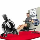 Sportstech PROwer Rudergerät für Zuhause, 32 Stufen Magnetwiderstand, LED Display, Dual Slide Rail, Bluetooth App kompatibel, leise, Ganzkörpertraining, Tablethalterung, vertikal verstaubar