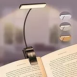 Gritin Leselampe Buch Klemme, USB Wiederaufladbare Buchlampe mit 19 LEDs, 3 Farbtemperatur Modi, Lange Laufzeit, Stufenlose Helligkeit Klemmlampe, 360° Flexibel Klemmleuchte für Nachtlesen ins Bett