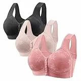 Klassische Spitzen BHS Damen bügellos 3er Pack BH mit Verstellbarem Bustier Komfort Nahtlos BH Set Gepolstert Sexy (Black, S)