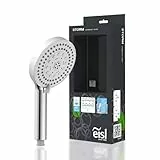 EISL DX5082 PARMA Duschkopf ohne Schlauch, wassersparende Handbrause, Duschbrause mit verschiedenen 8 Strahlarten und Standard-Brauseanschluss, Chrom