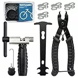 WATSABRO Kettennieter Fahrrad Pro,Fahrradketten Nieten und Kettenschloss Zange,Fahrradketten Werkzeug,Kettenwerkzeug Fahrrad Set,Fahrradketten Reparatur Set 3.0 für 6-12 Fach Fahrradkette Werkzeug