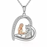 YAFEINI Pferd Halskette Mädchen Anhänger Pferd Kette 925 Sterling Silber Schmuck Geschenk für Damen Freund (Pferde mädchen halskette)