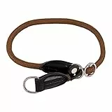 lionto Hundehalsband Retrieverhalsband Dressurhalsband, Länge 35 cm braun