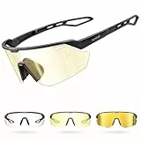 Lamicall Fahrradbrille Herren, Schnelle Brille Damen - [3S Selbsttönend] [28g TR-90 Ultraleicht] Sonnenbrille Fahrrad mit Verstellbare Nasenpad & Bügel, UV400 Laufbrille Sportbrille für Fahrrad/Laufen