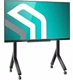 ONKRON TV Ständer rollbar für 70-110 Zoll Fernseher, max Belastung 125 kg, Fernseher Rollwagen mit Ablage, TV Standfuss VESA 200x200-1000x800, mobiler Fernsehständer mit Rollen Schwarz TS2081-B