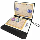 Comzantor Taktiktafel Leder, Tragbare Coaching Zwischenablage, Dry Erase Coach Clipboard, Board with Stand, Communication Taktikboard, Coaching Clipboard, für Basketball Spiel und Training