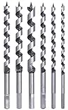 kwb Schlangen-Bohrer Satz, 6-teiliges Holz-Bohrer Set 8-18 mm in Kunstoff-Koffer