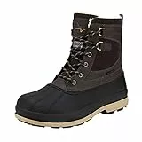 NORTIV 8 Winterschuhe Herren Winterstiefel Warm Gefüttert Schneestiefel Arbeit Stiefel Winter Outdoor Trekking Wander Schuhe,Size 44.5,Dunkel/Braun/Schwarz,Avenue