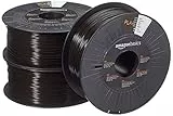 Amazon Basics 3D-Drucker-Filament aus PLA-Kunststoff, 1.75 mm, Schwarz, 1 kg pro Spule, 3 Stück