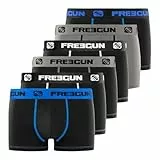 Boxershorts Herren Atmungsaktiv, Unterhosen Männer, rutschfest (6er Pack), Schwarz/Grau/Weiß/Blau, L