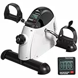 Sportneer Pedaltrainer für Senioren,Mini Heimtrainer mit LCD-Display, Fitnessgeräte für Zuhause – Tischfahrrad, Ergometer Senioren, Arm- und Beintrainer für Senioren mit Anti-Rutsch-Matte (Weiß)