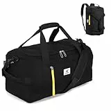 SKYSPER Sporttasche Herren 40l Kleine Reisetasche Gym Bag Sporttasche mit Schuhfach und Nassfach für Fitnessstudio, Sport, Reisen, Schwimmbad (Schwarz)