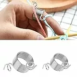 Fdit Garnführer Strickfingerhut, 2 Stück 2 Größe Edelstahl Spiralstrick Fingerhut Fingerring zum Stricken Handwerk Zubehör Werkzeug