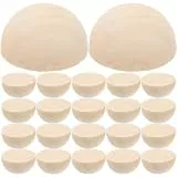 Supvox 30 Stück Halbkugeln Holz 30Mm Unbehandelt Diy Bastelbedarf Naturholz Zum Bemalen Für Kreative Holzarbeiten Und Weihnachtsdekoration