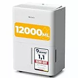 Woleix 12000ML Luftentfeuchter elektrisch, Raumentfeuchter elektrisch, Luftentfeuchter schlafzimmer, Dehumidifiers for Home 35dB für 122m³/25m², mit Filter und Ablaufschlauch, 4 Modi, 10 J. Gar.