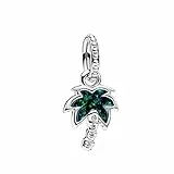 Feitery Green Palm Tree Charms Kompatibilität für Pandora Armband Herz Bead Wildtiere Charms für Damen Anhänger Meerestiere