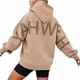 Generisch Hoodie Elegantes Kapuzen-Sweatshirt Hoodie Basic Elegante Sweatshirts mit (Khaki, M)