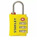 STANLEY TravelMax TSA Zahlenschloss 30mm gelb Sicherheitsindikator 3-stellig S742-056, Schloss, Bügelschloss