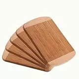 axentia Schneidebrettset 5teilig aus strapazierfähigem Bambus, 2 farbig, 30x1,6x20cm
