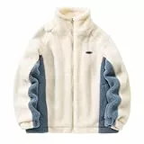 Generisch Fleecejacke Herren, Fleecejacke Herren Damen Winterjacke Plüsch Gefüttert Teddyjacke Outdoor Fleecejacken Mit Taschen Sweatjacke Warme Jacke Plüschjacke Wintermantel Mit Stehkragen
