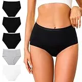 Ocexteur Unterhosen Damen Baumwolle Hipster Unterwäsche Atmungsaktive Basic Bequem Panties 5er Pack