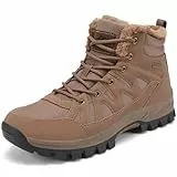 FLARUT Herren Winterstiefel Warm Gefüttert Wanderstiefel Schneestiefel Trekking Stiefel Schuhe Winterschuhe Wanderschuhe Schneeschuhe Outdoor(Braun,43)