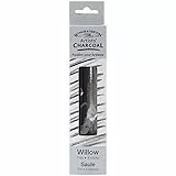 Winsor & Newton 7005169 Natural Charcoal Zeichenkohle aus Weidenholz, deckende Zeichenkohle in Künstlerqualität ideal für Kohlezeichnungen mit hohen Kontrasten - Dünn, 3 Stück