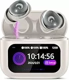 Kabellose Ohrhörer mit Smart-Touchscreen, 2026 Mini-Schlaf-Ohrhörer, Bluetooth 5.4-Kopfhörer, In-Ear-Kopfhörer mit Geräuschunterdrückung, 48 Stunden Spielzeit, Hi-Fi-Stereo-Sound, 5 EQ-Modi/IP7